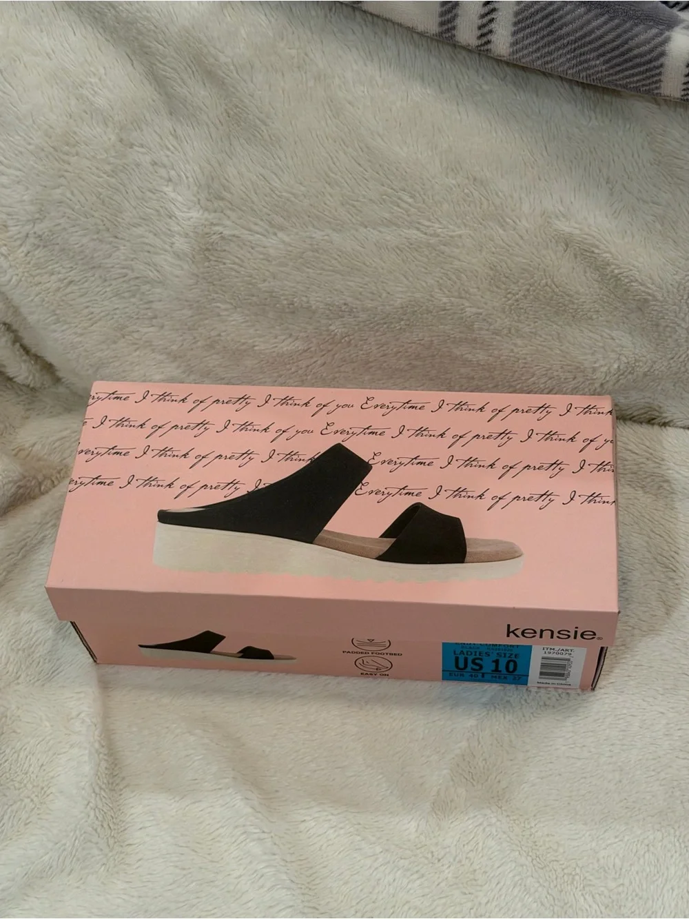 NWT Kensie Black Women’s Slide Sandals Comfortable Everyday Style
